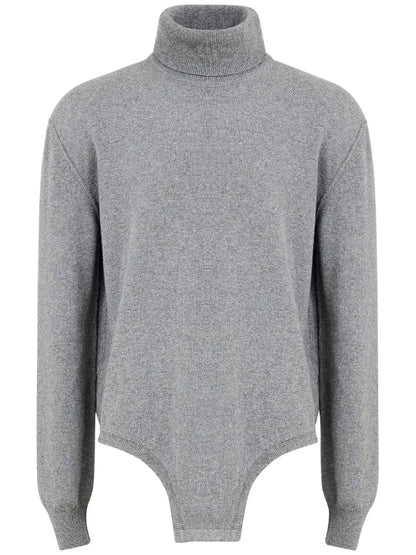 Roll-Neck Long-Sleeve Knitted Top