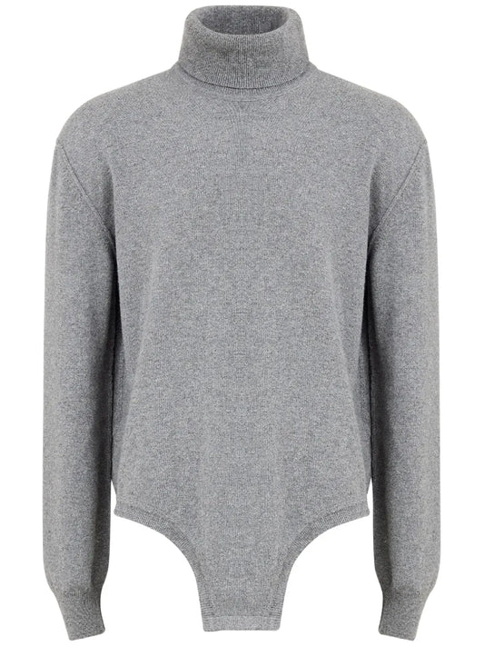 Roll-Neck Long-Sleeve Knitted Top