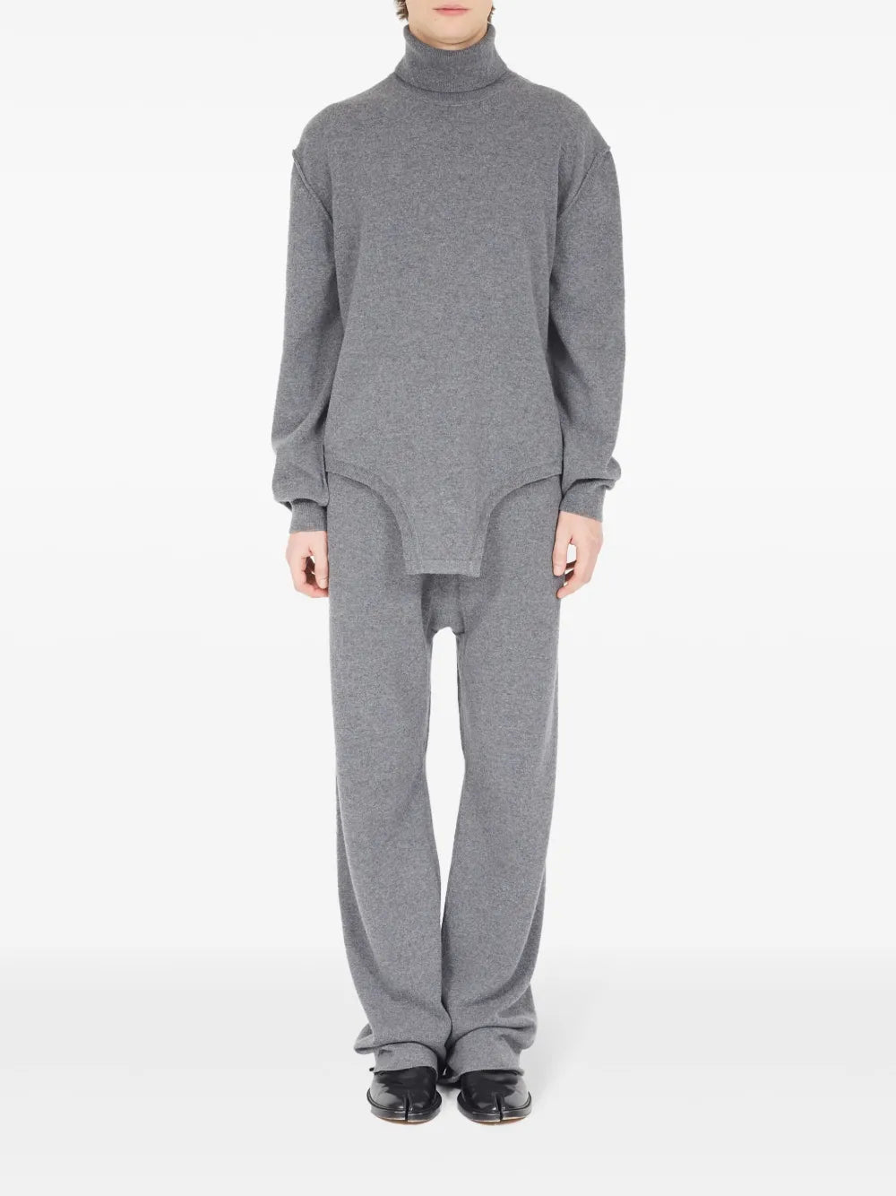 Roll-Neck Long-Sleeve Knitted Top