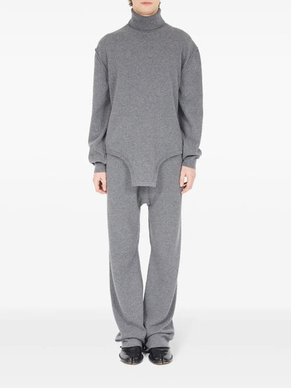 Roll-Neck Long-Sleeve Knitted Top