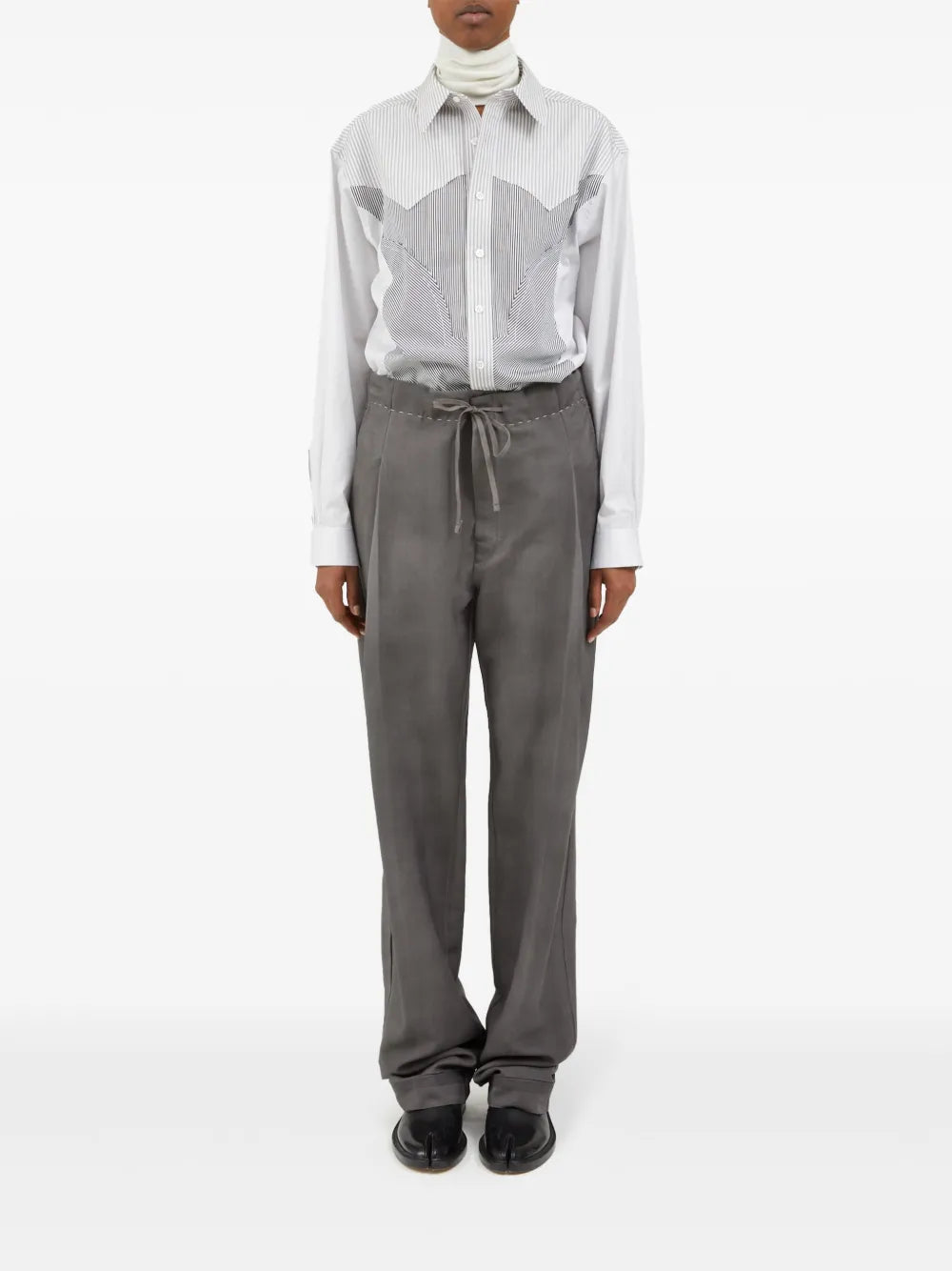 Drawstring Straight-Leg Trousers
