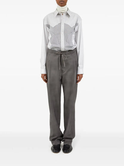Drawstring Straight-Leg Trousers