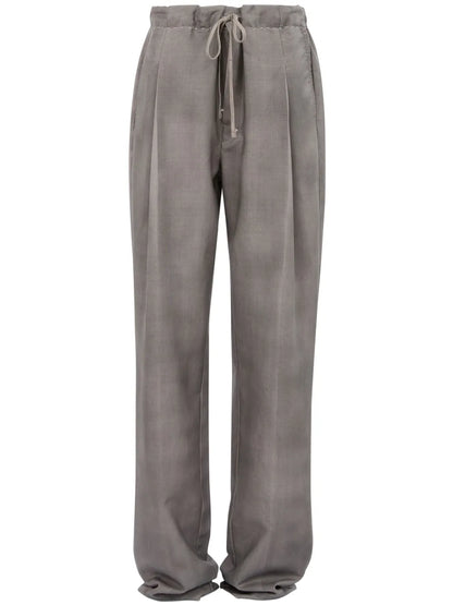 Drawstring Straight-Leg Trousers