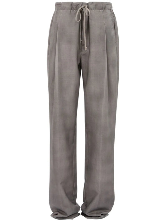 Drawstring Straight-Leg Trousers