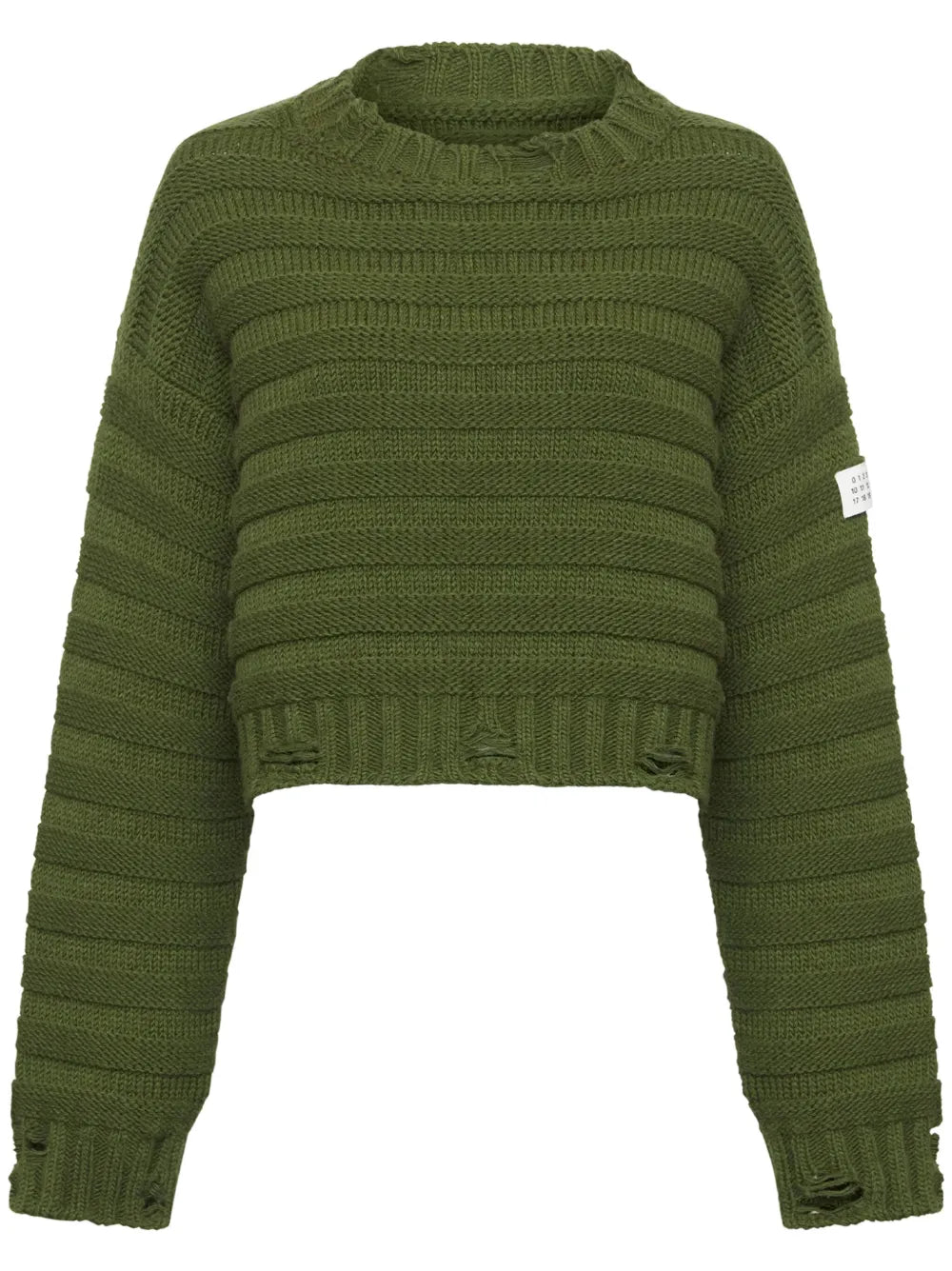 Logo-Appliqué Distressed-Effect Jumper