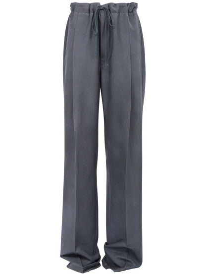 Moiré-Effect Straight-Leg Trousers