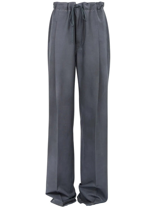 Moiré-Effect Straight-Leg Trousers