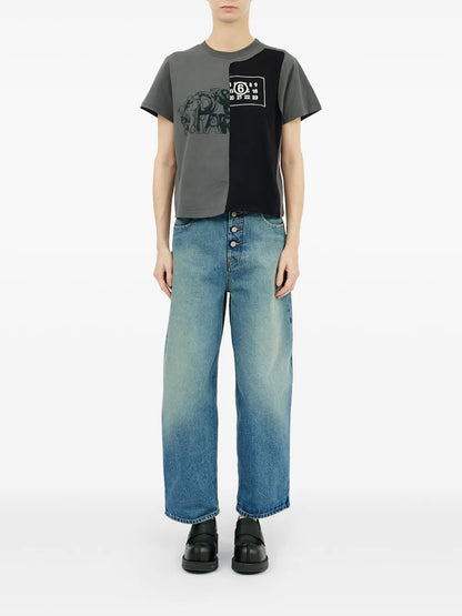 Panelled Cotton T-Shirt