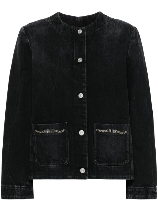 Chain-Detailing Denim Jacket