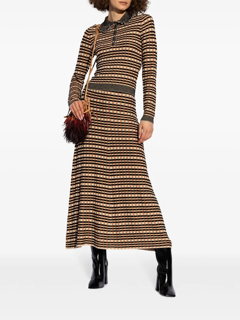 Amal Checked Jacquard Skirt