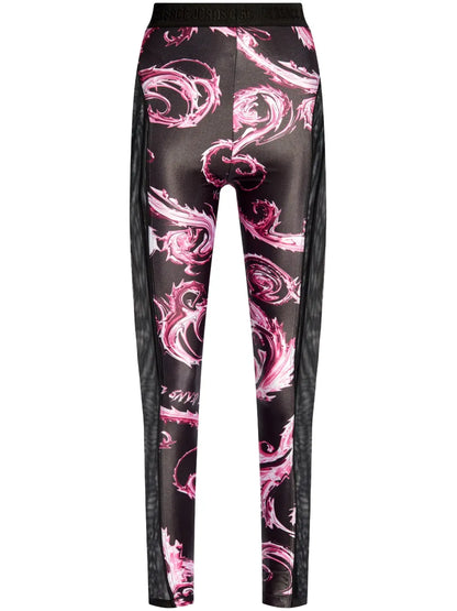 Barocco-Print Panelled Leggings