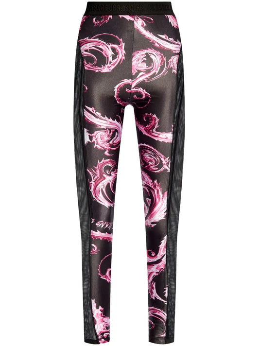Barocco-Print Panelled Leggings