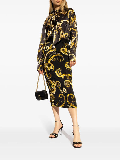 Tied Spike-Print Shirt