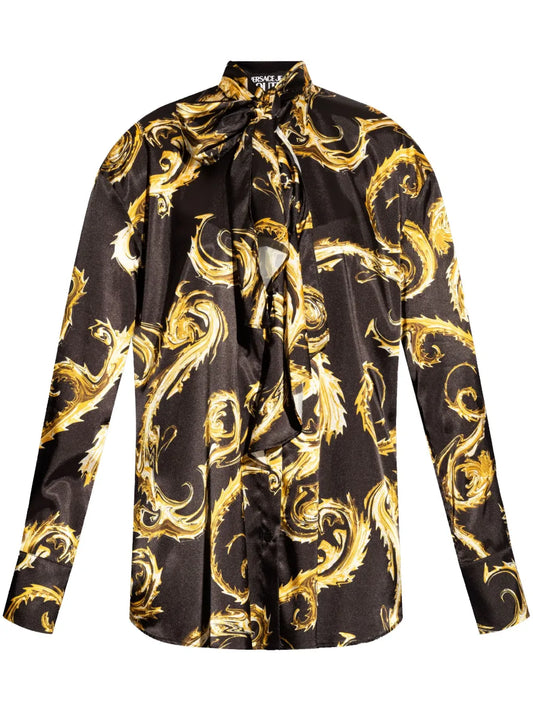 Tied Spike-Print Shirt
