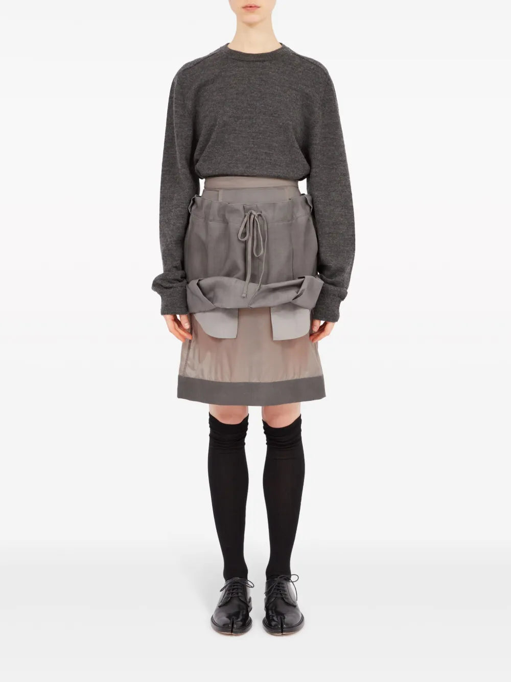 Layered Mohair-Wool Skirt