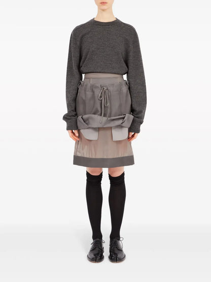 Layered Mohair-Wool Skirt