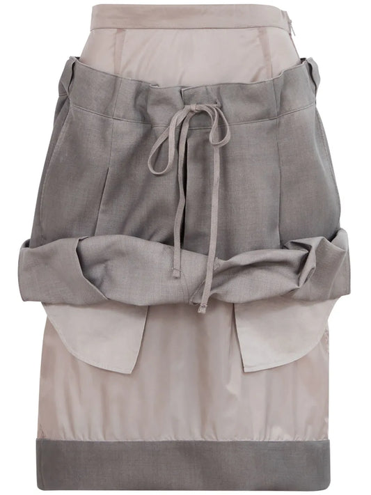 Layered Mohair-Wool Skirt