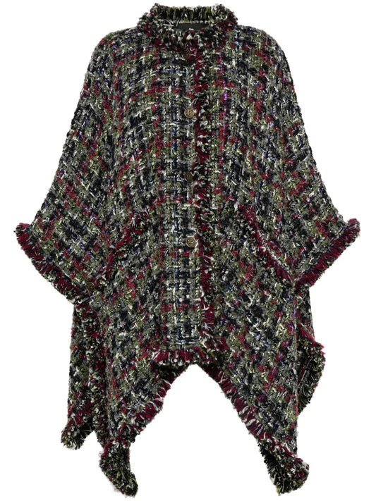 Tweed Buttoned Cape