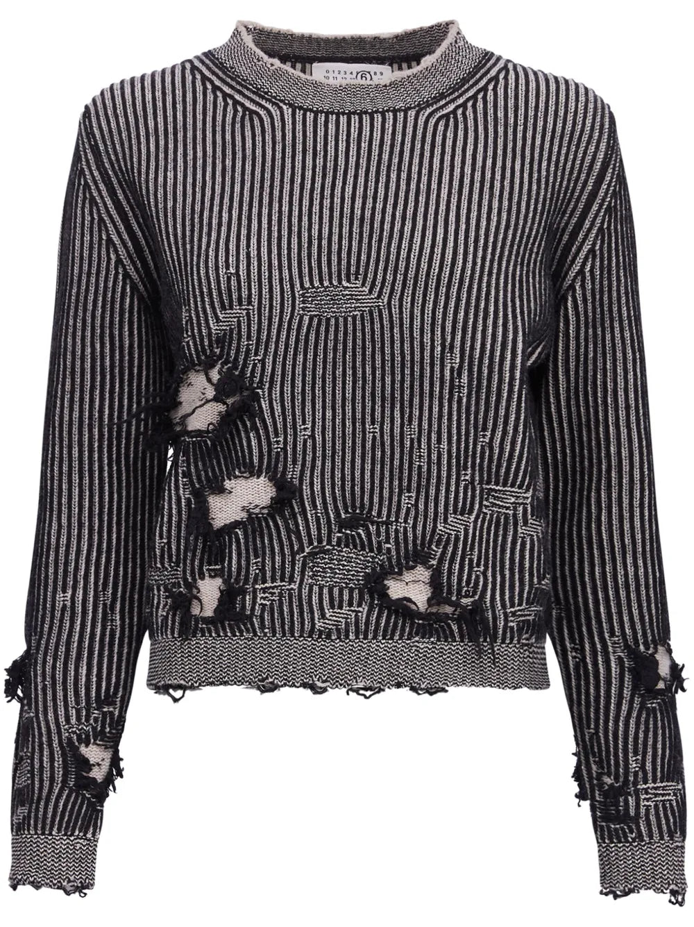 Distressed-Effect Knitted Jumper