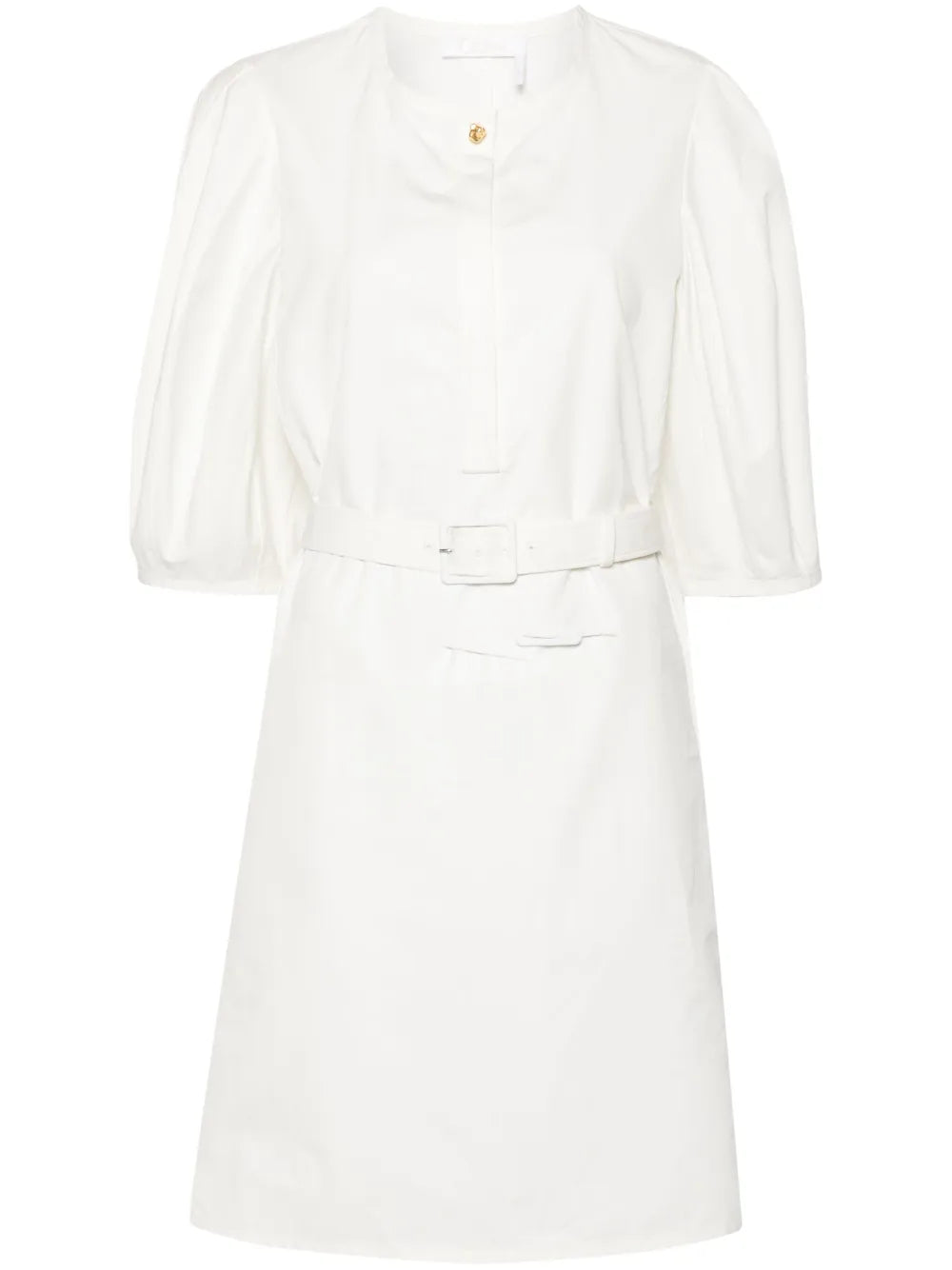 Pintuck-Detail Midi Dress
