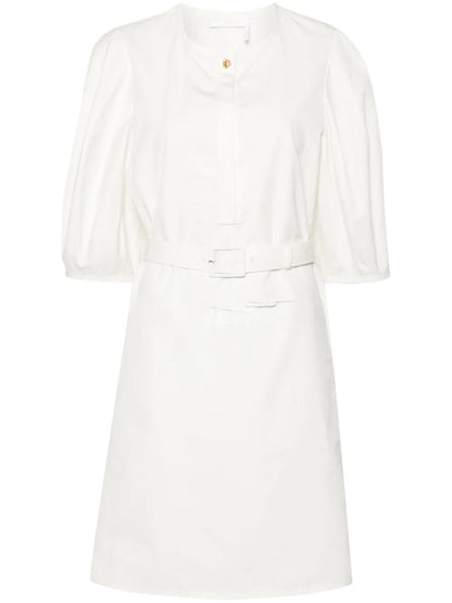 Pintuck-Detail Midi Dress
