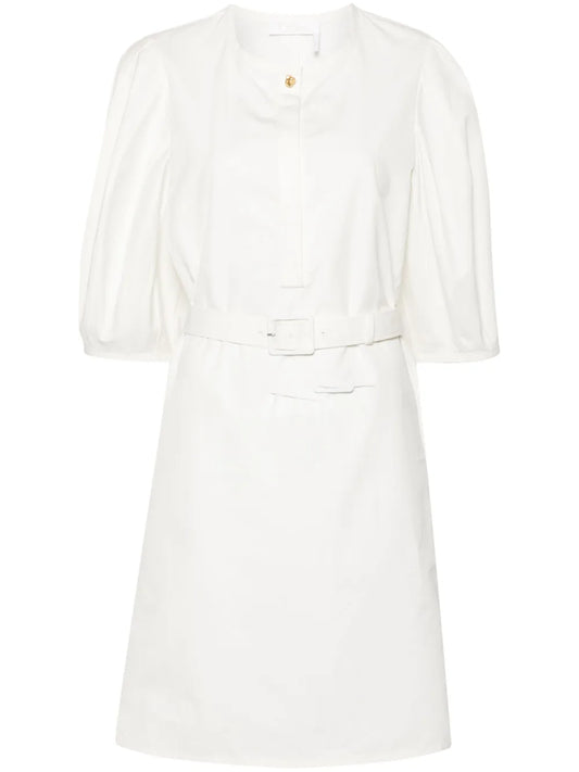 Pintuck-Detail Midi Dress
