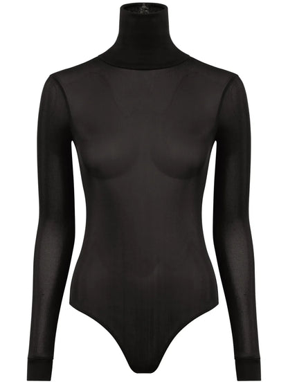 Roll-Neck Long-Sleeve Bodysuit