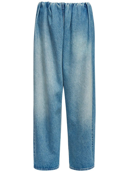 Pleated Denim Trousers