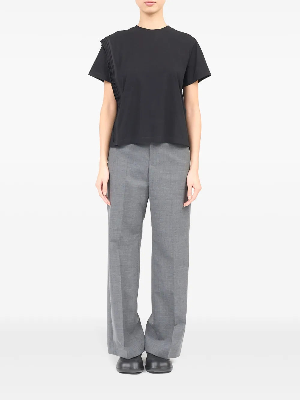 Pleated Cotton T-Shirt