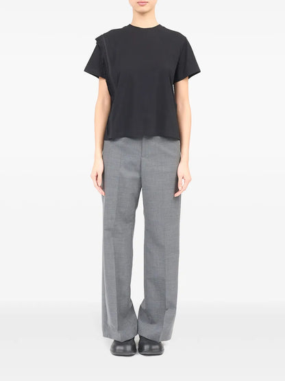 Pleated Cotton T-Shirt