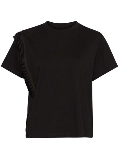 Pleated Cotton T-Shirt