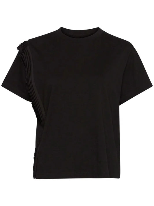 Pleated Cotton T-Shirt