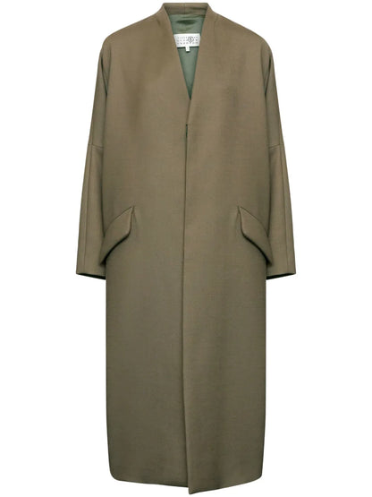 Collarless Single-Breasted Jacket