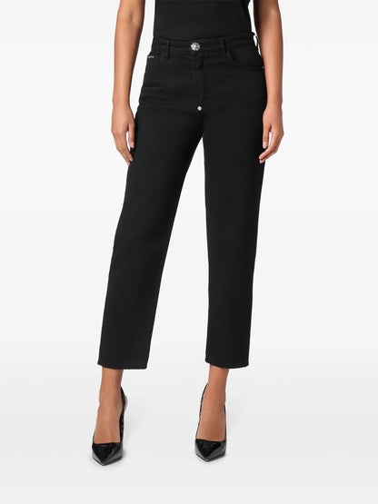 Logo-Patch Straight-Leg Jeans