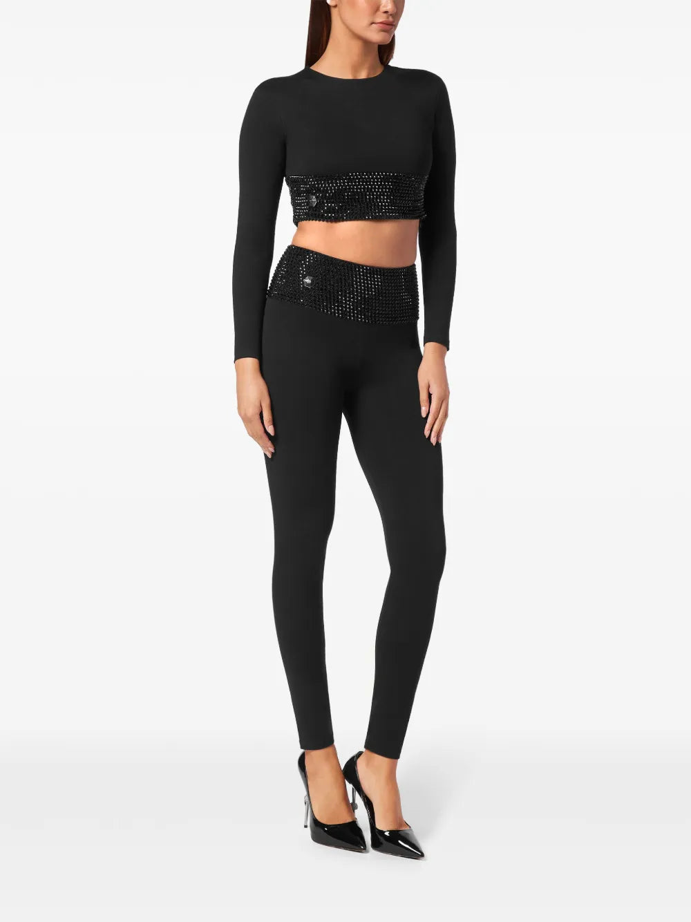 Crystal-Embellished Leggings