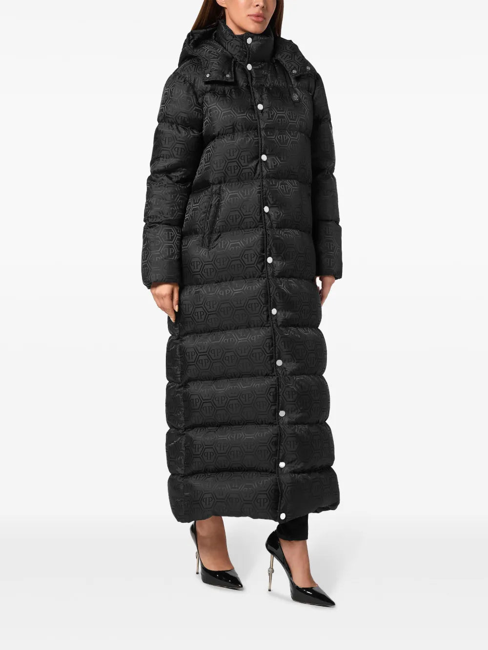 Monogram-Pattern Padded Coat
