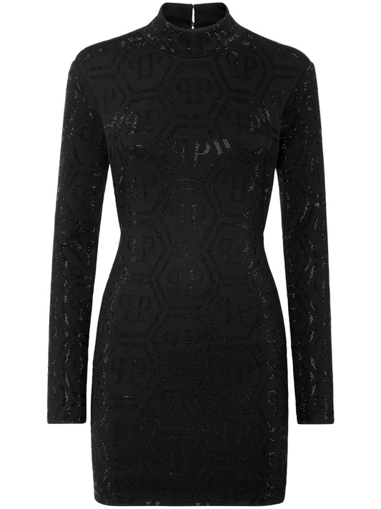 Monogram-Embellished Mini Dress