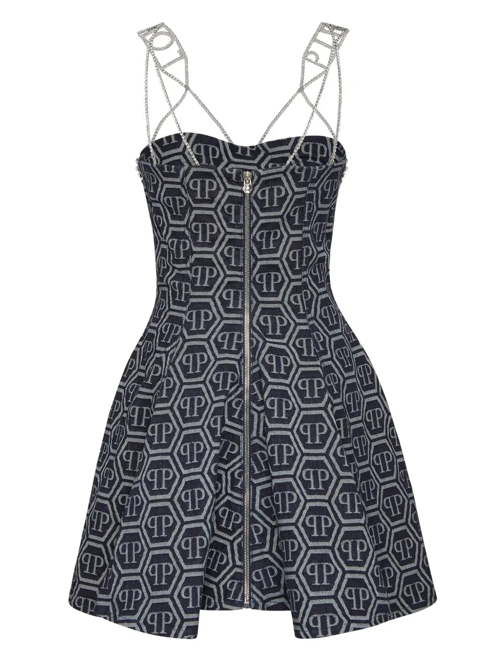 Monogram-Jacquard Denim Mini Dress