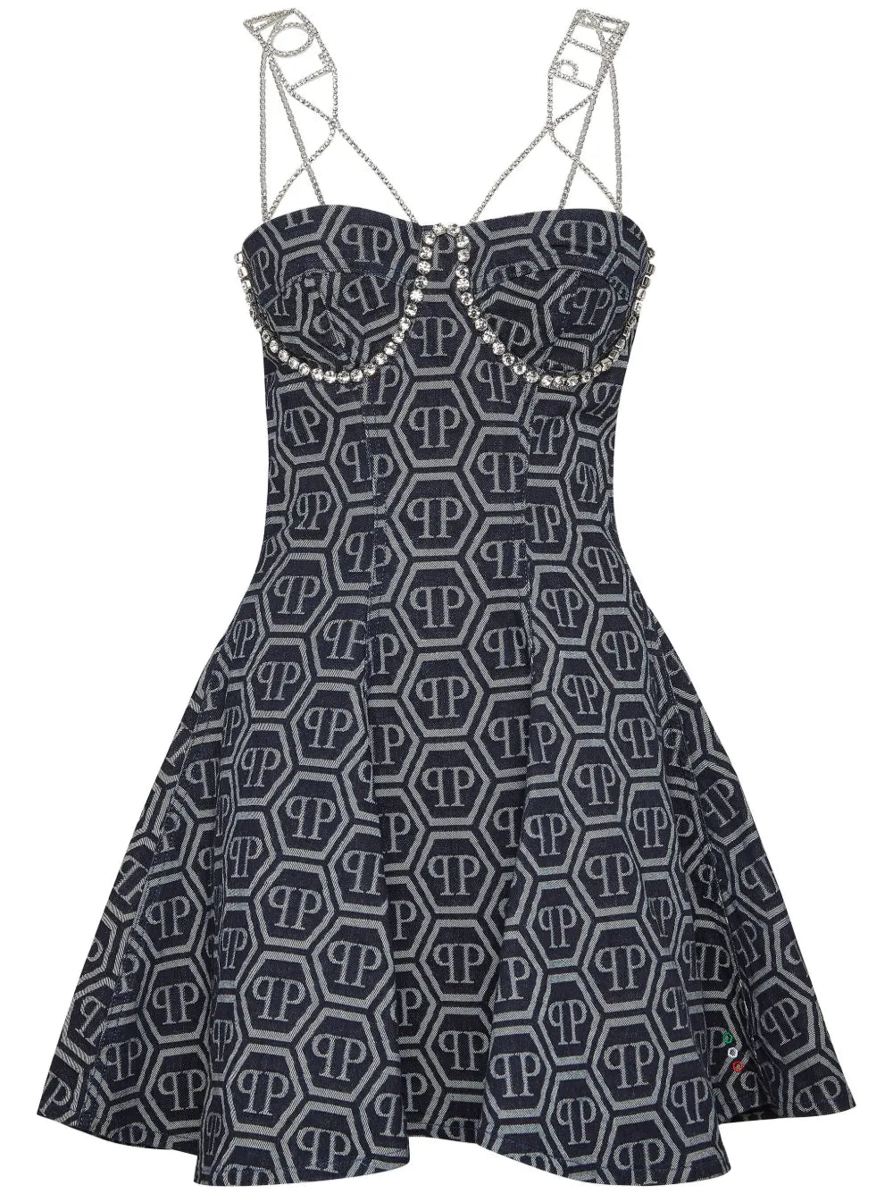 Monogram-Jacquard Denim Mini Dress