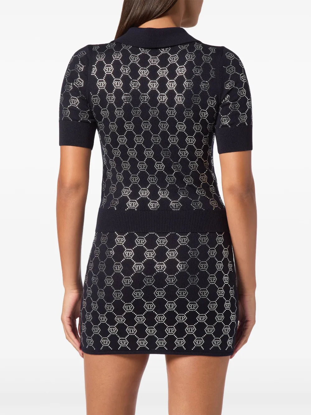 Crystal-Embellished Polo Top
