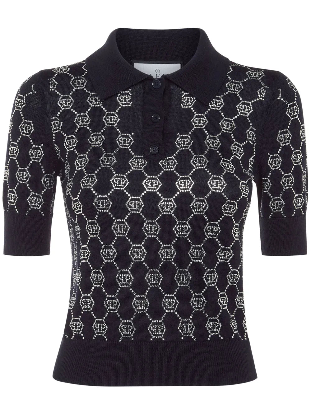 Crystal-Embellished Polo Top