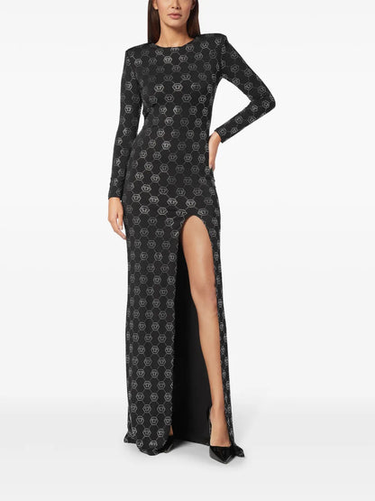 Monogram-Embellished Long Dress