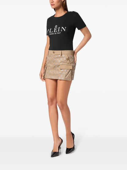 Crystal Monogram Miniskirt