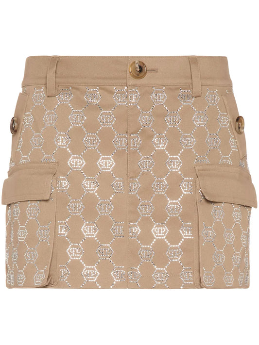 Crystal Monogram Miniskirt