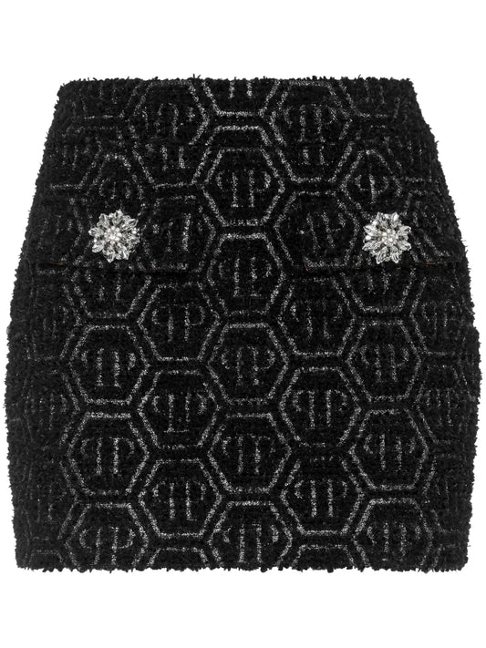 Mini Monogram Tweed Skirt