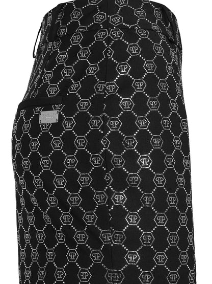 Monogram-Embellished Mini Skirt