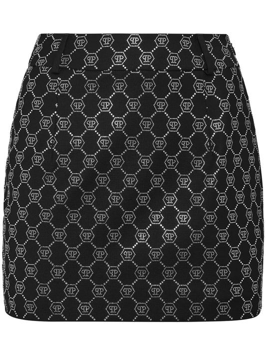 Monogram-Embellished Mini Skirt