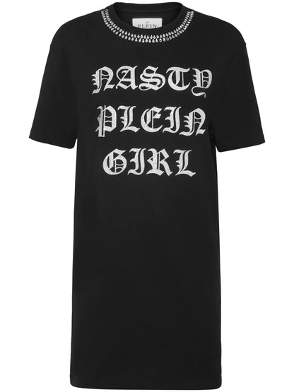 Crystal-Embellished T-Shirt Dress