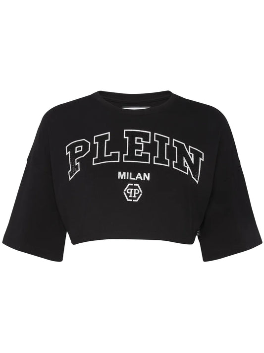 Logo-Embellished Cotton Crop Top
