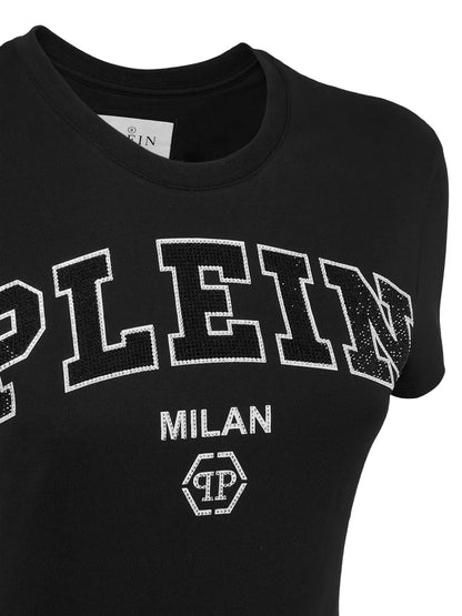 Rhinestone-Embellished Logo T-Shirt